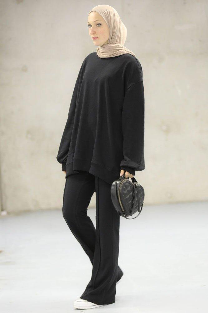 Midi Black Sweatshirt Set - ANNAH HARIRI