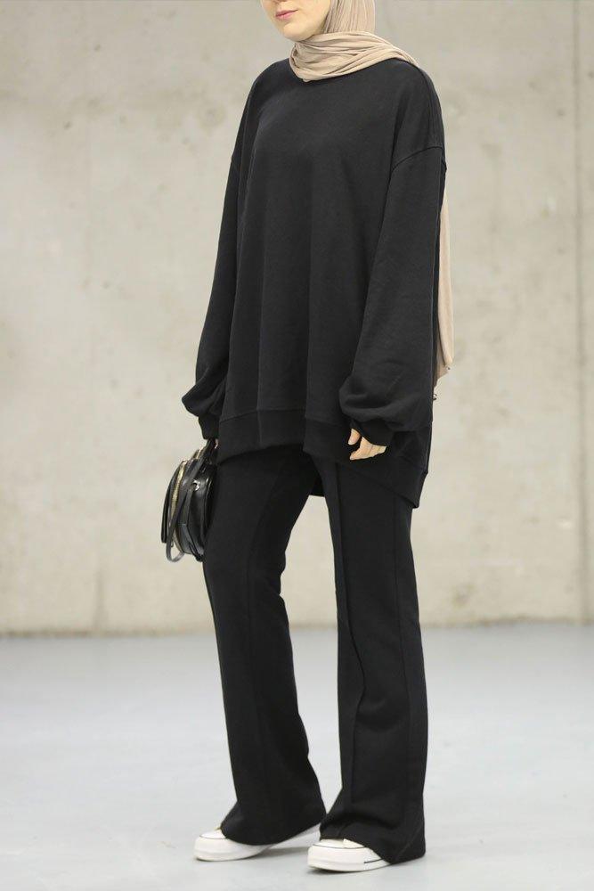 Midi Black Sweatshirt Set - ANNAH HARIRI