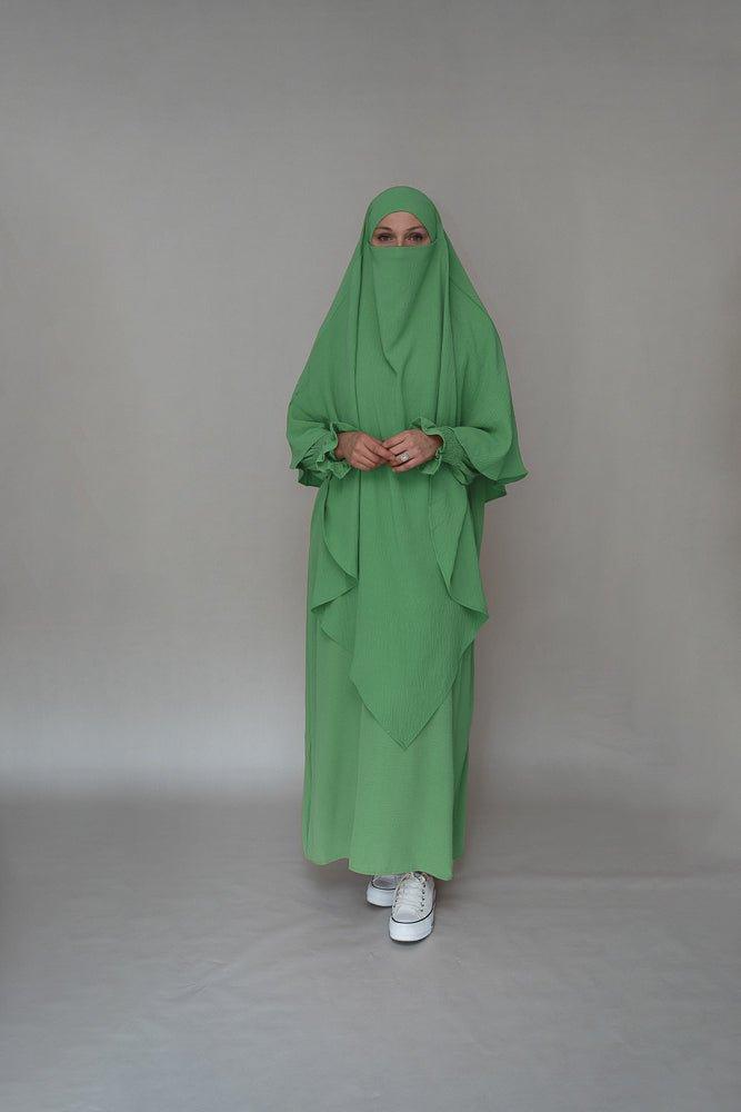 Mint Green Two layer khimar niqab feature - ANNAH HARIRI