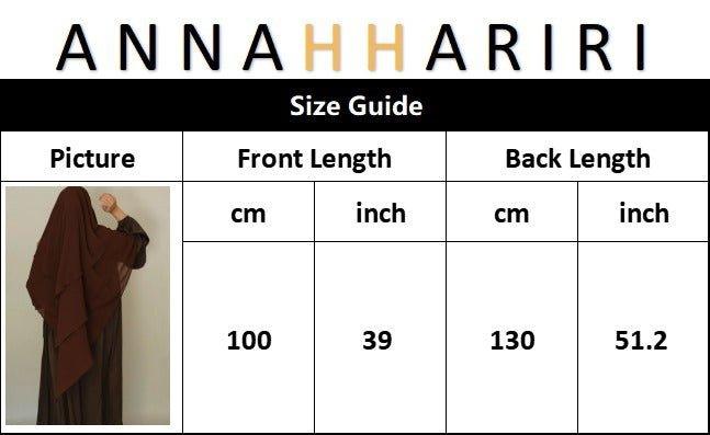 Munawara Black three layer chiffon khimar hijab niqab - ANNAH HARIRI