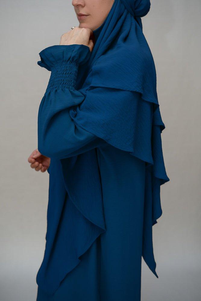 Navy prayer gown umrah abaya dress non-wrinkling - ANNAH HARIRI