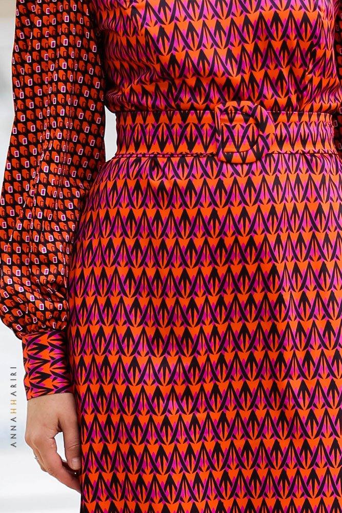 Orange Print Dress - ANNAH HARIRI