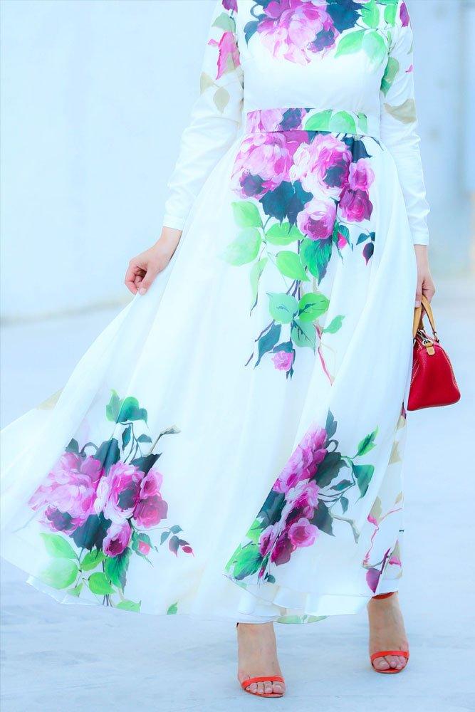 Peonies Modest Dress - ANNAH HARIRI