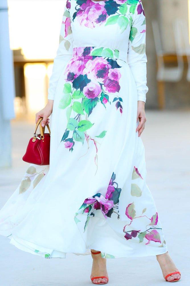 Peonies Modest Dress - ANNAH HARIRI