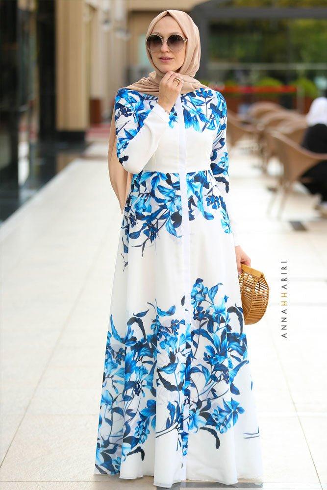 Porcelain Modest Dress - ANNAH HARIRI