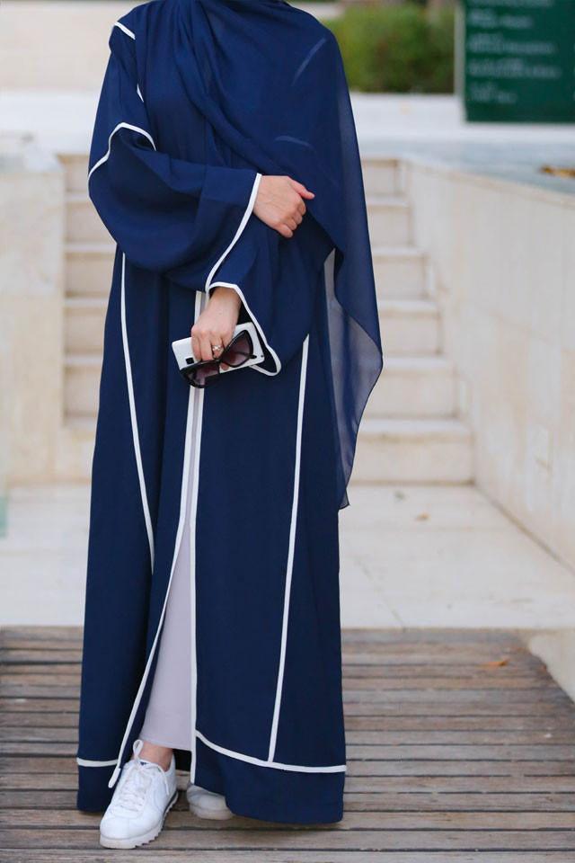 Sport dark blue abaya - ANNAH HARIRI