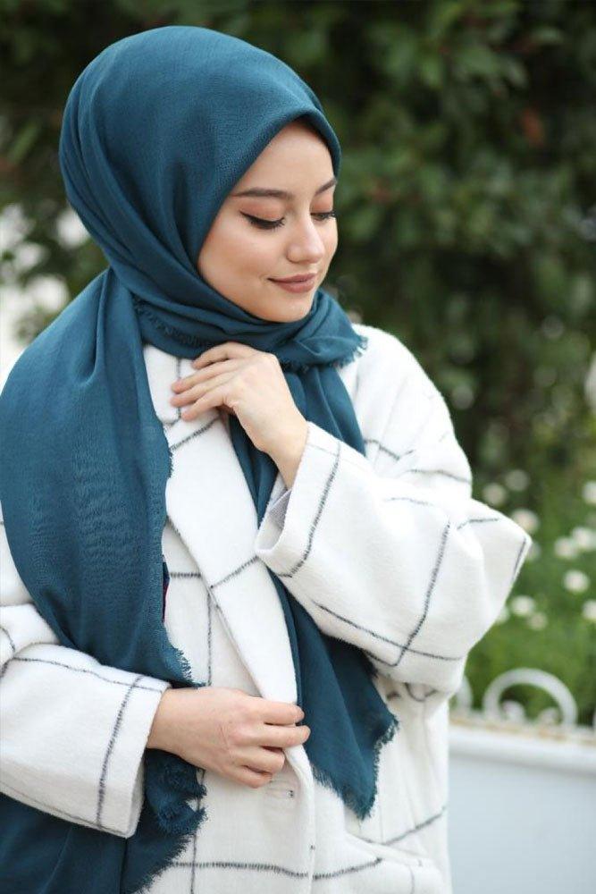 Warm Petrol Blue scarf - ANNAH HARIRI