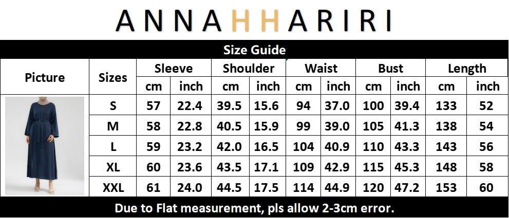 Yasmin Slip dress maxi length with a detachable belt and kimono sleeves - ANNAH HARIRI